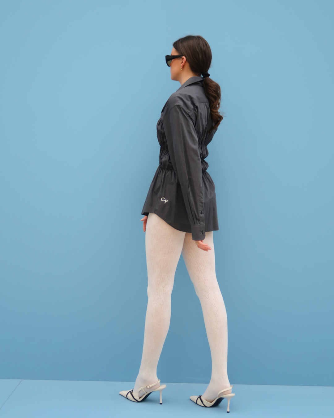 CF Smocked Shirt - Dark Grey