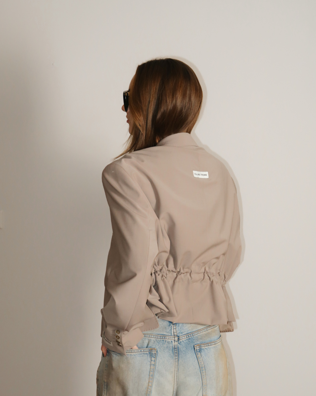 CF Cropped Waist Blazer - Light Taupe