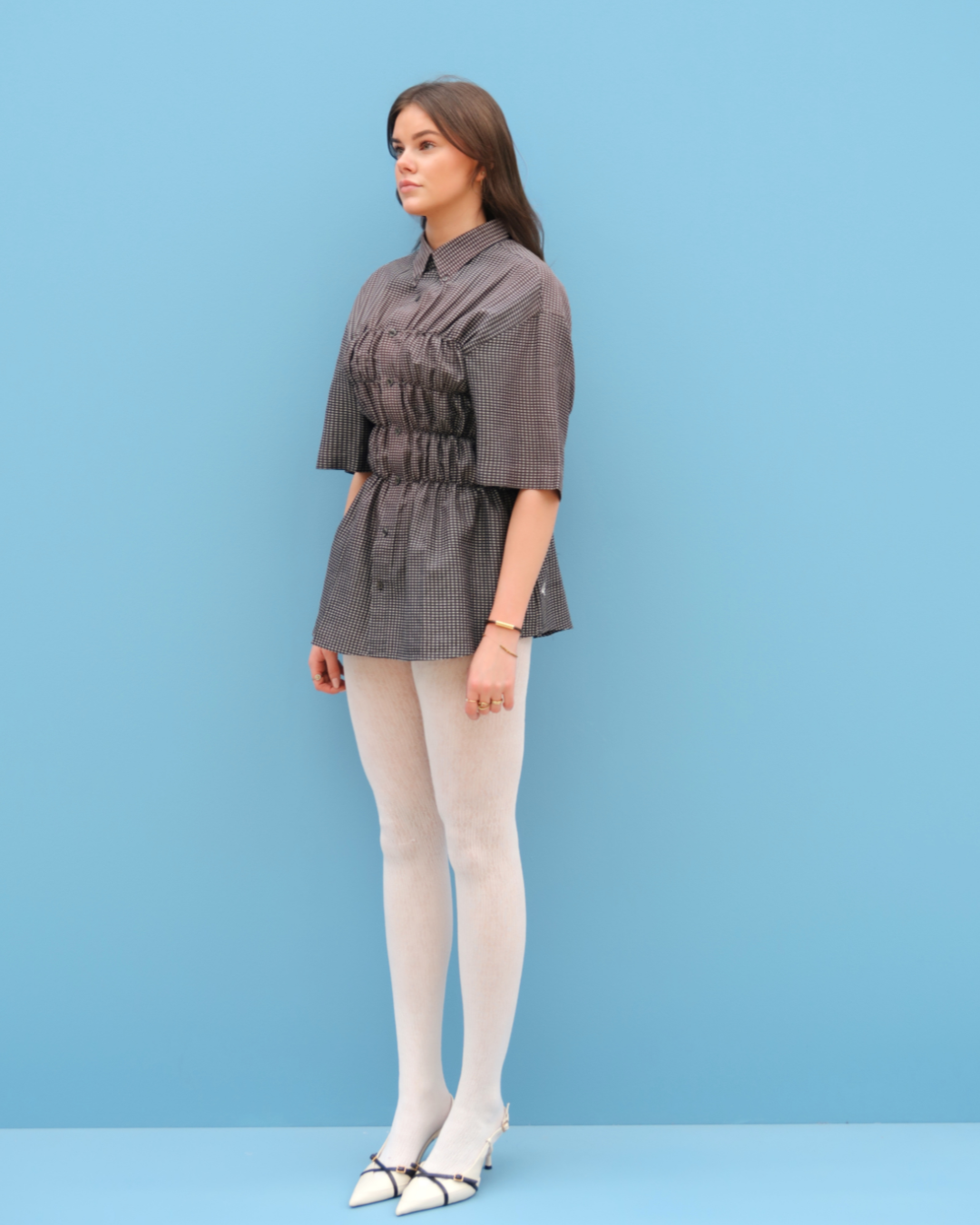 CF Smocked Shirt - Anthracite Grey