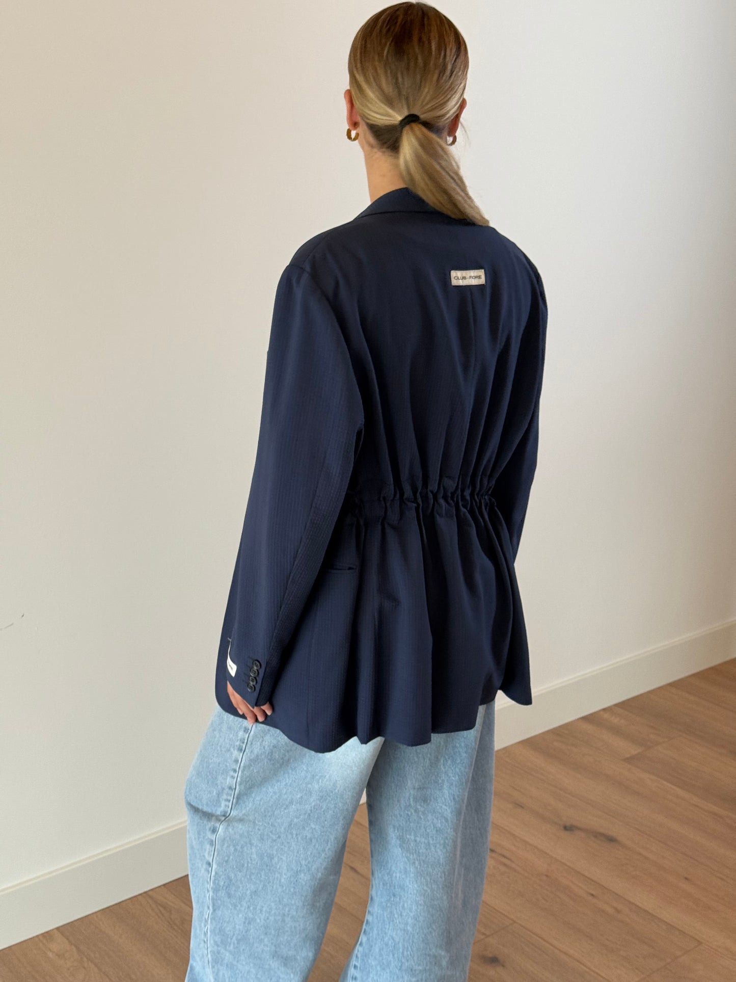 Vintage Adjustable Waist Blazer - 177 Marine