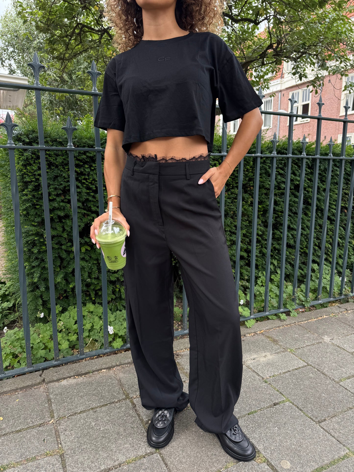 Dan Lace Trousers - Black