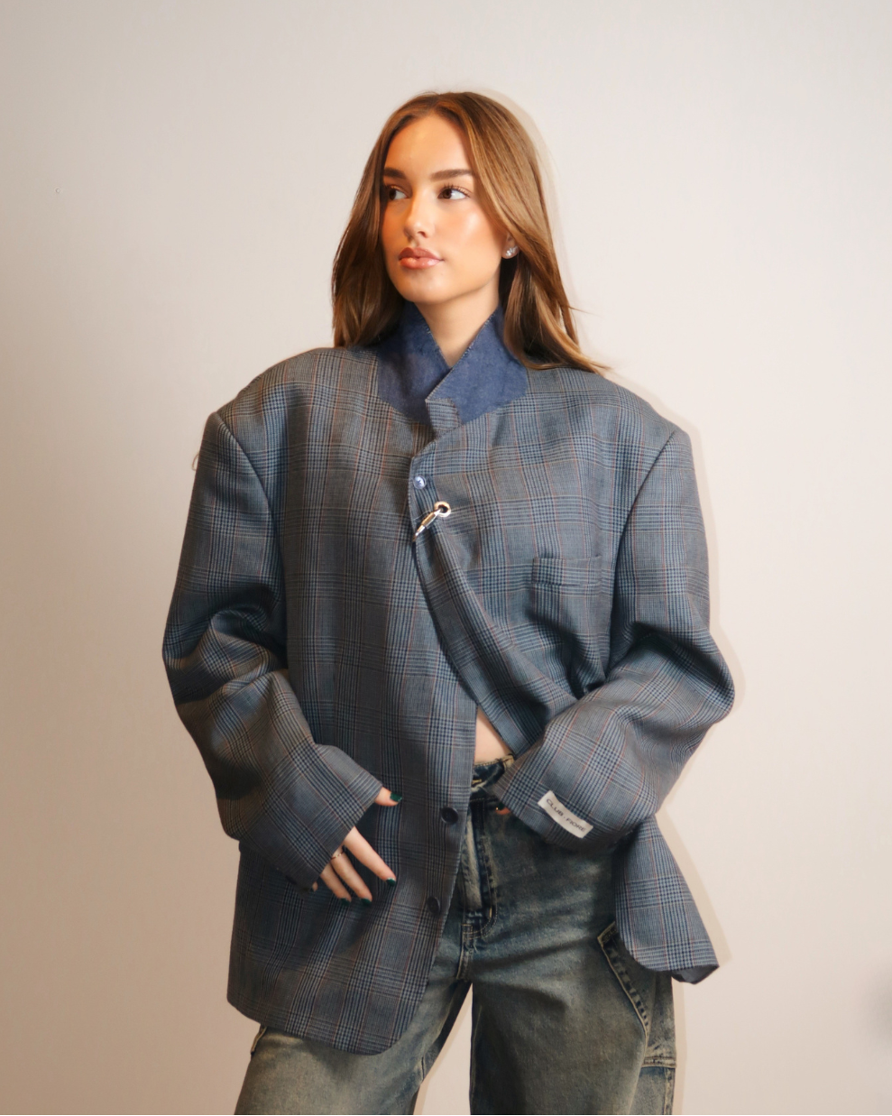 CF Mao Piercing Blazer - Denim Blue