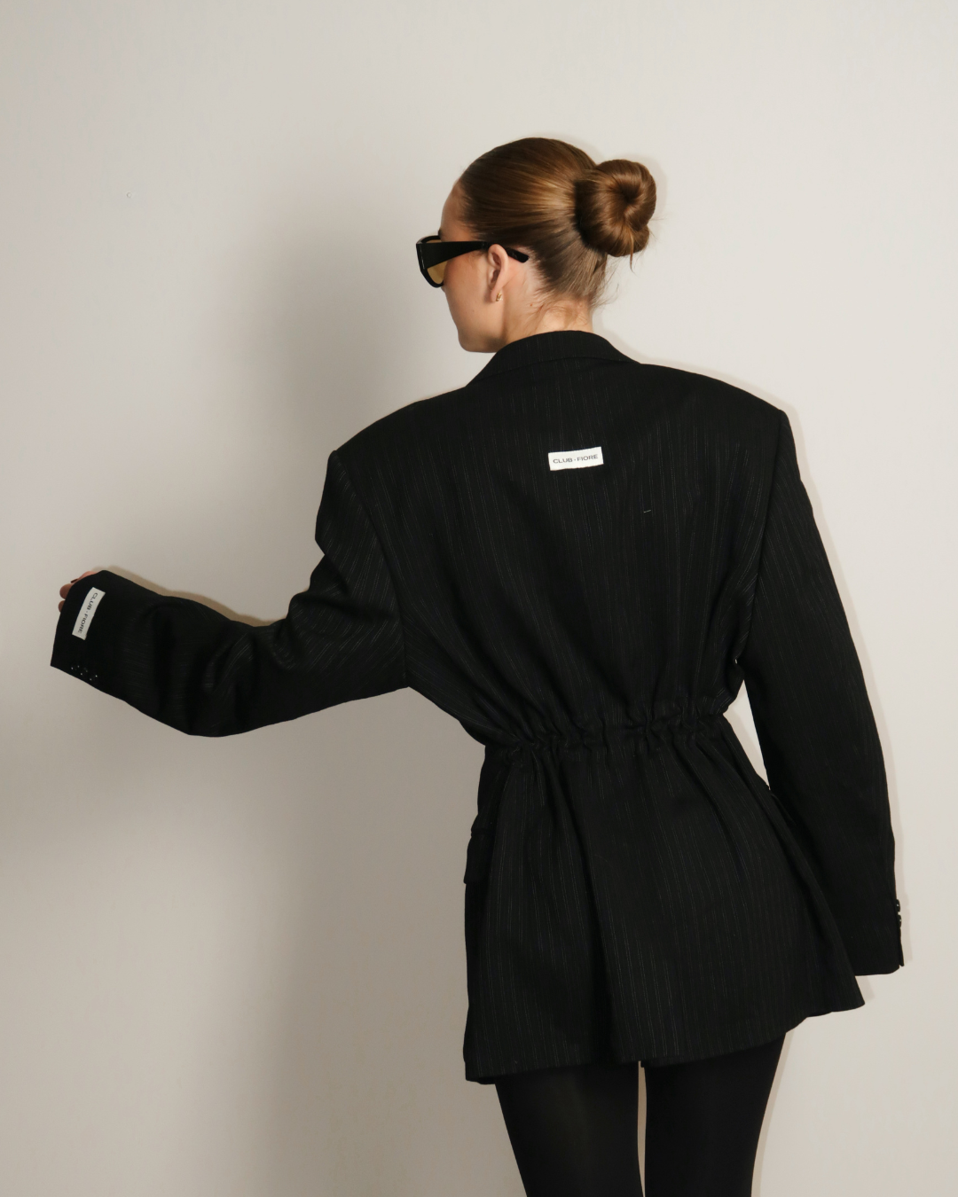 CF Vintage Waist Blazer - Black Pinstripe
