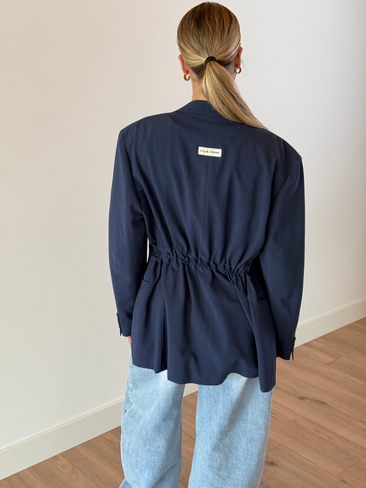 Vintage Adjustable Waist Blazer - 177 Marine