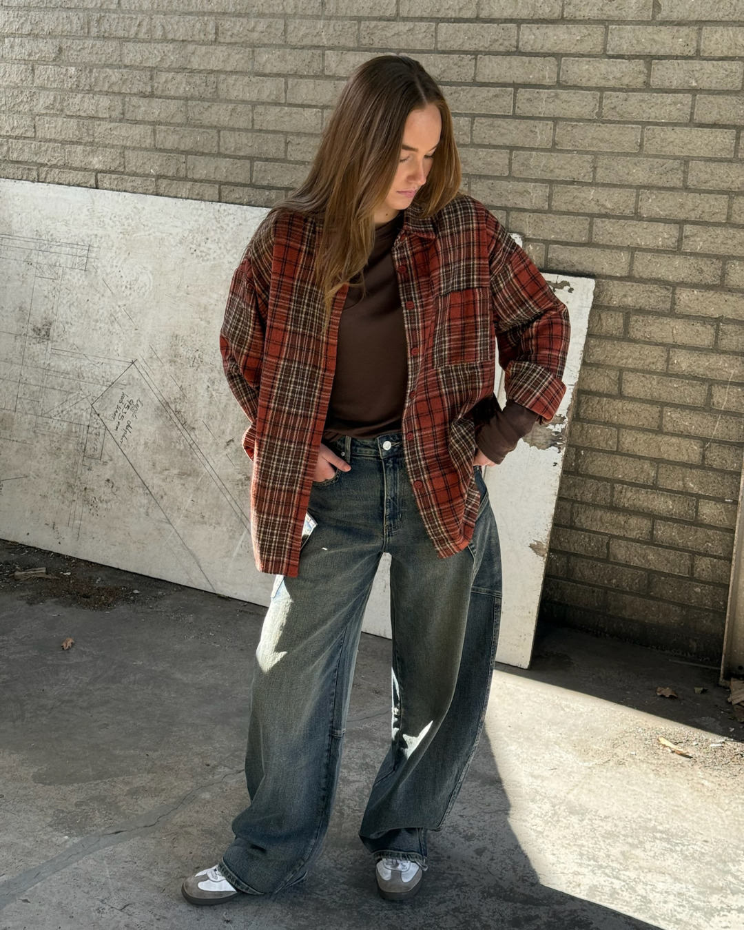 Laurenz Checkered Flannel - Burned Orange