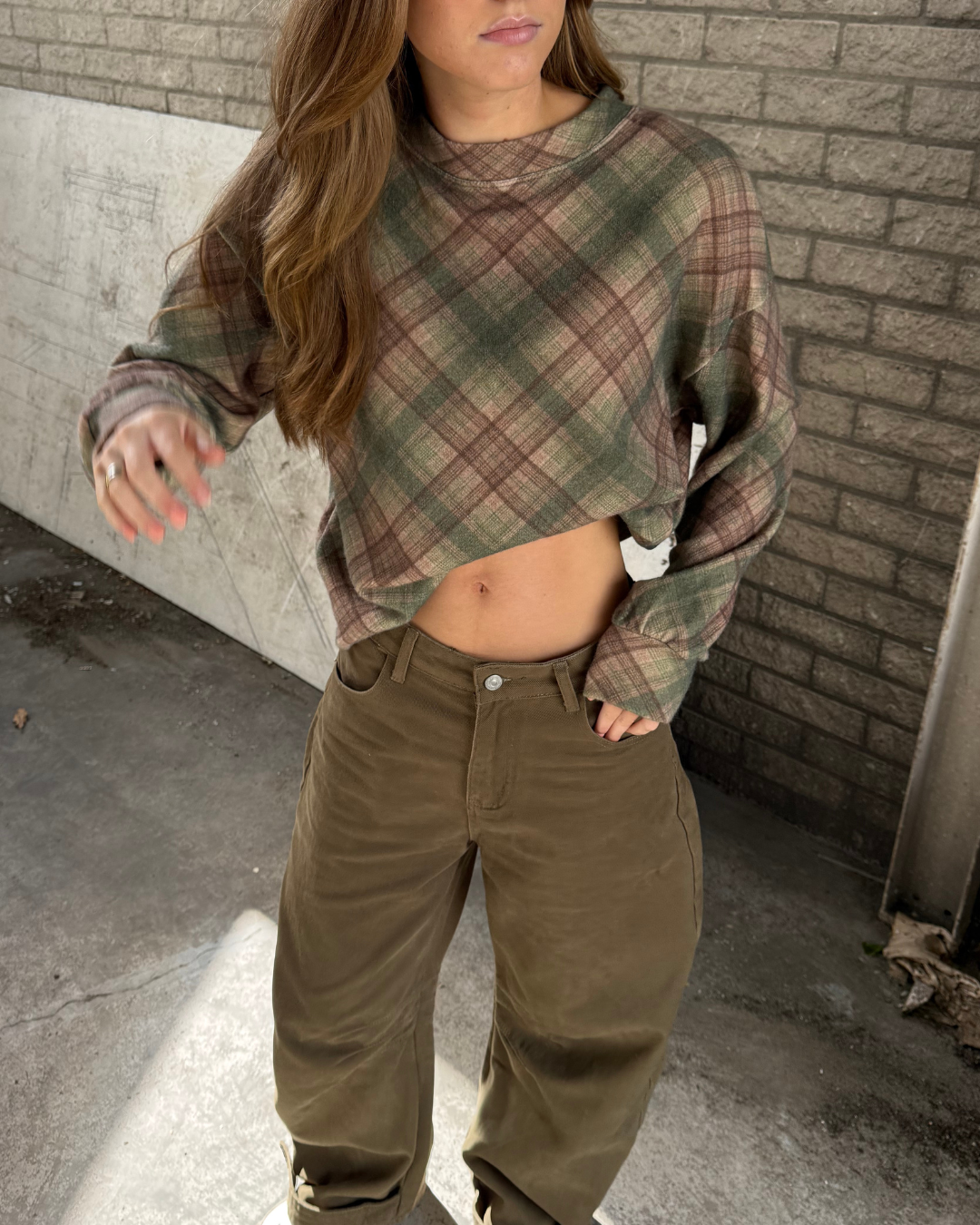 Raf Checkered Long Sleeve - Khaki