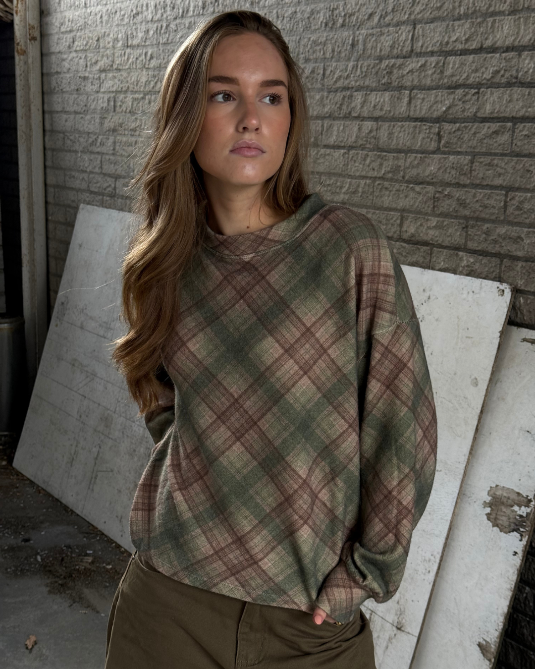 Raf Checkered Long Sleeve - Khaki