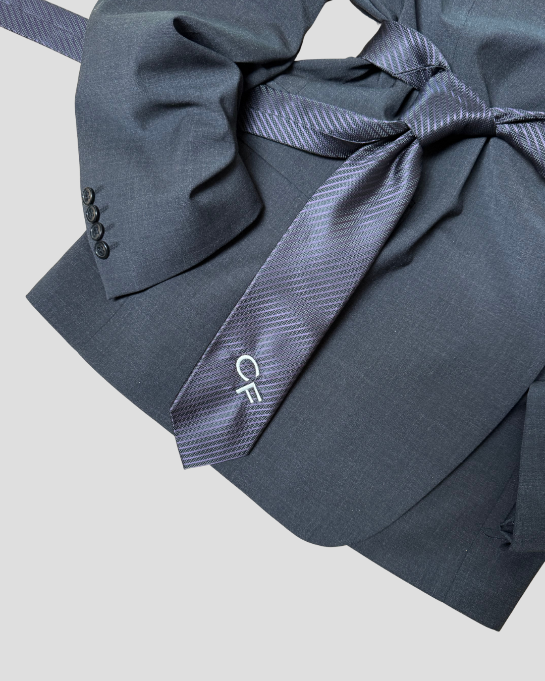 Vintage Tie Blazer - Purple