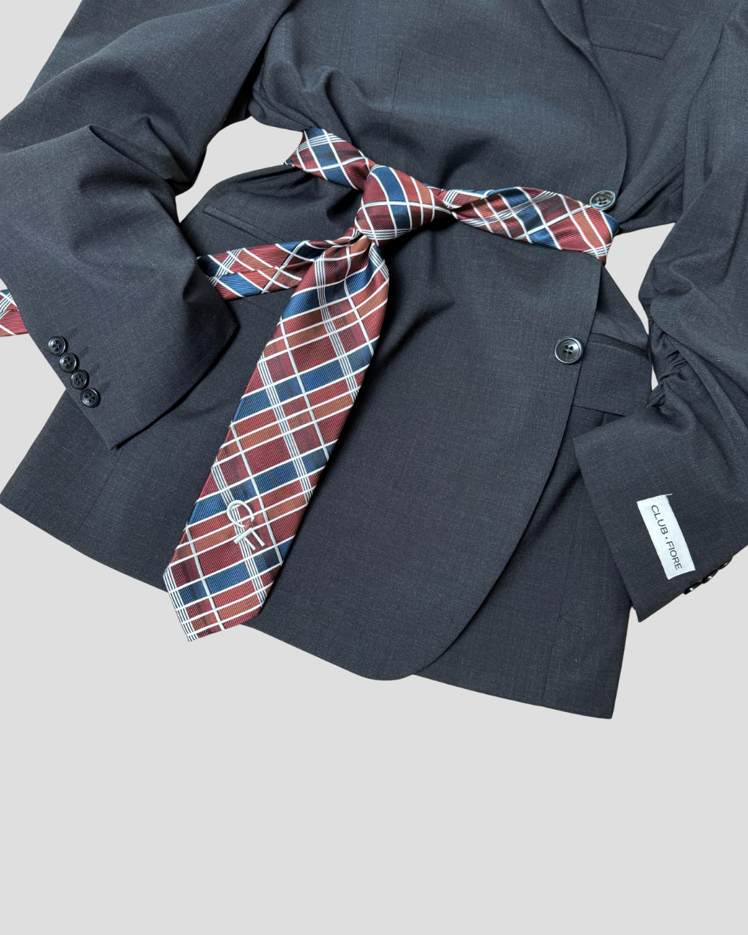 Vintage Tie Blazer - Red