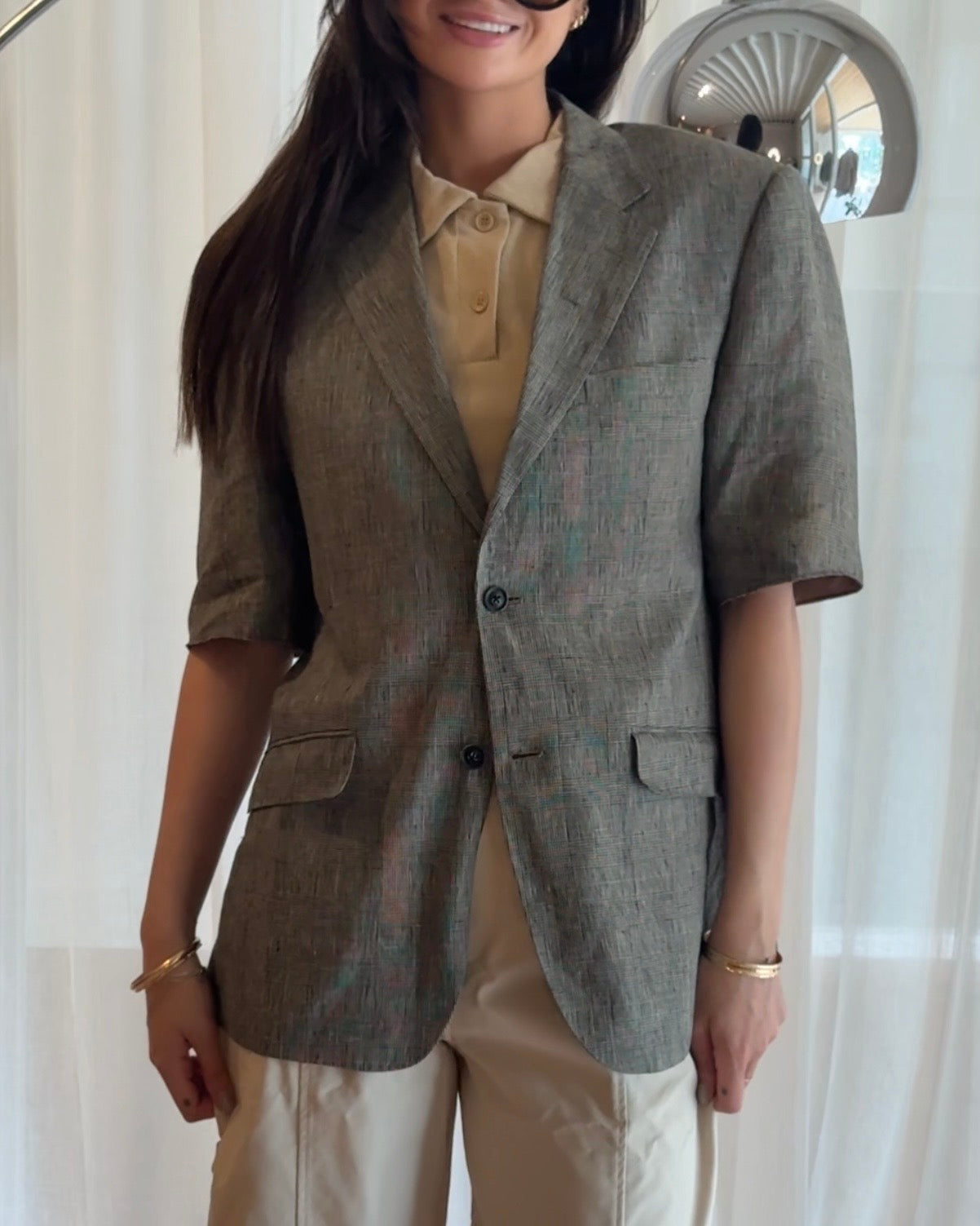 CF SS Blazer - Check Beige