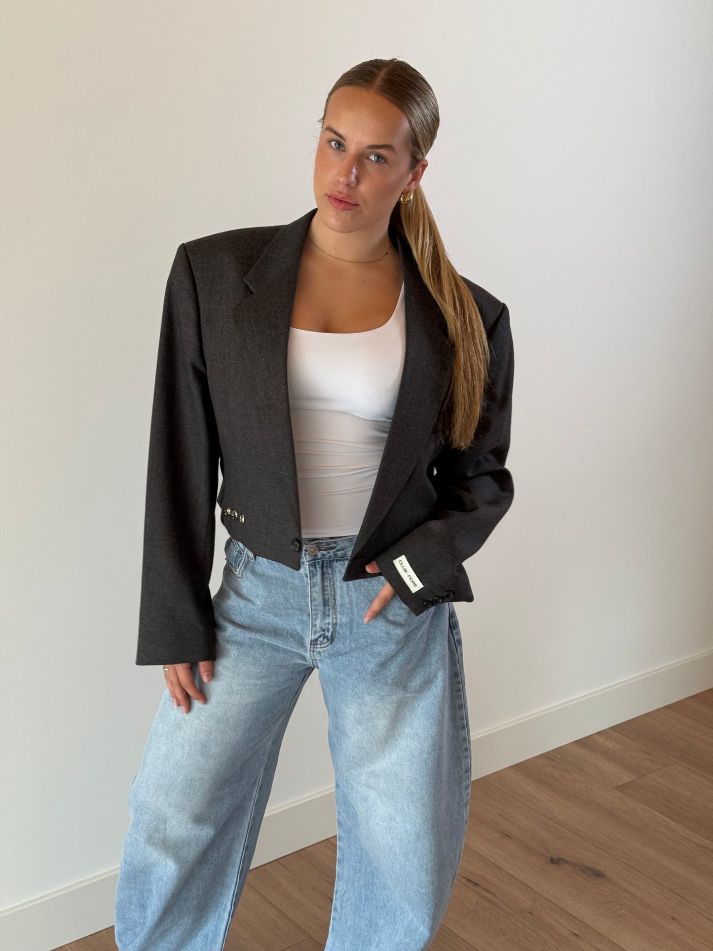 Vintage Cropped Blazer - 181 Dark Taupe