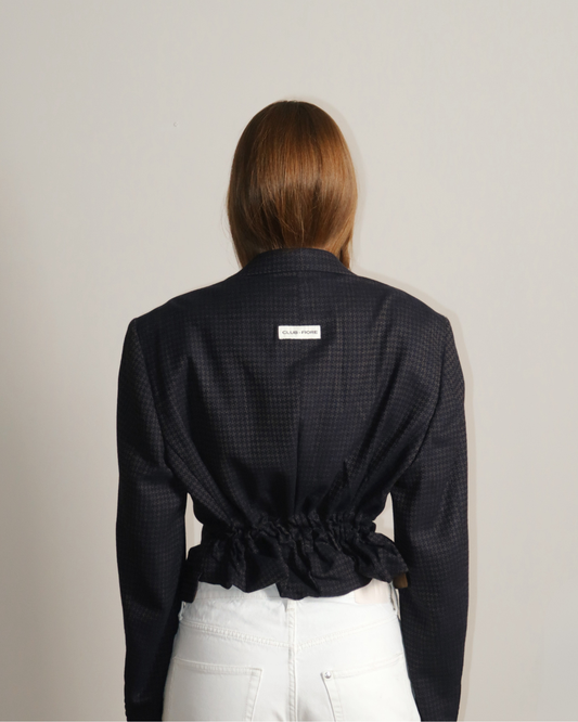 CF Vintage Cropped Waist Blazer - Navy