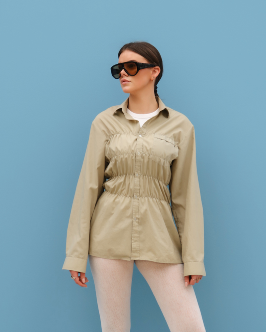 CF Smocked Shirt - Light Beige