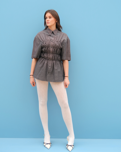 CF Smocked Shirt - Anthracite Grey