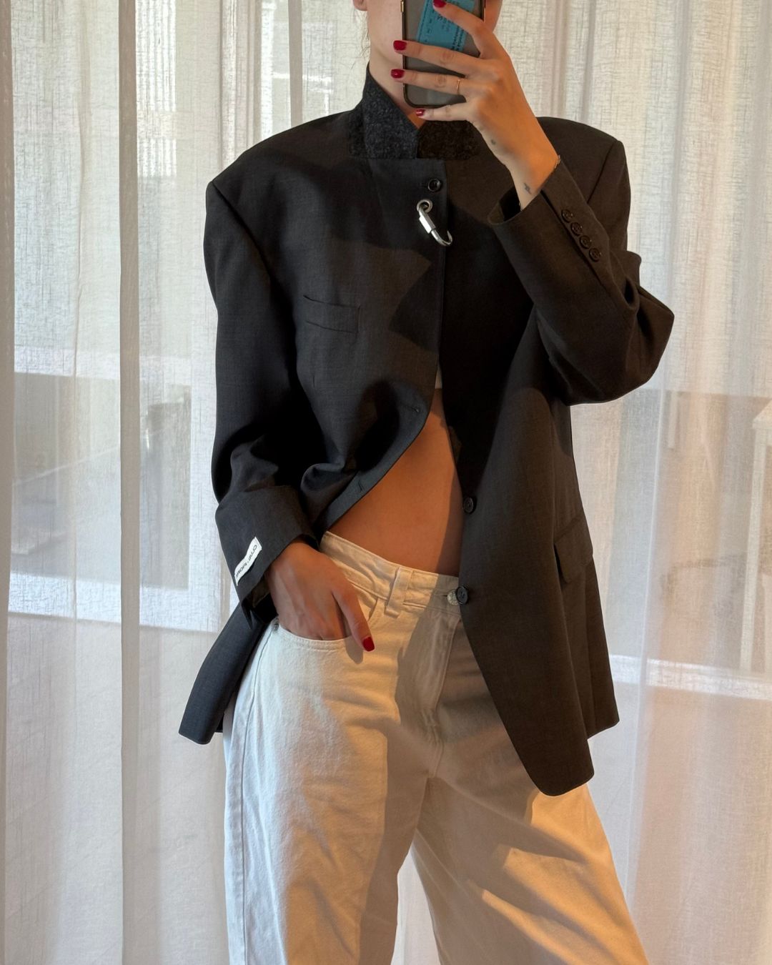 CF Mao Piercing Blazer - Greyish Black