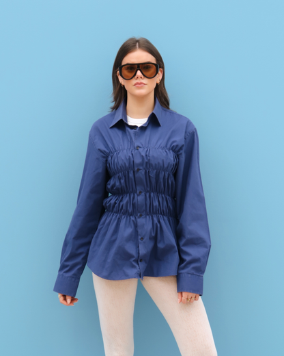 CF Smocked Shirt - True Blue