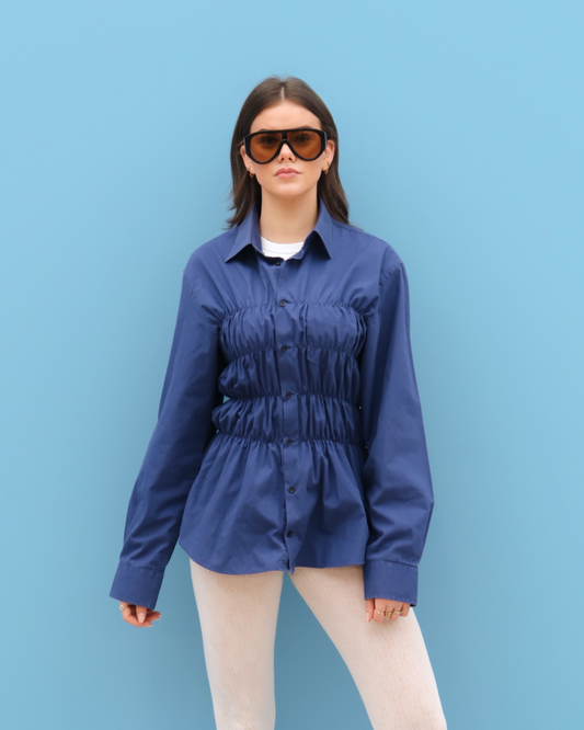 CF Smocked Shirt - True Blue