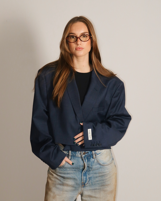 CF Vintage Cropped Blazer - Navy