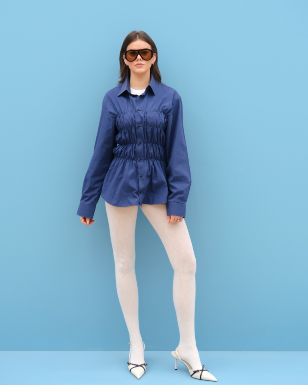 CF Smocked Shirt - True Blue