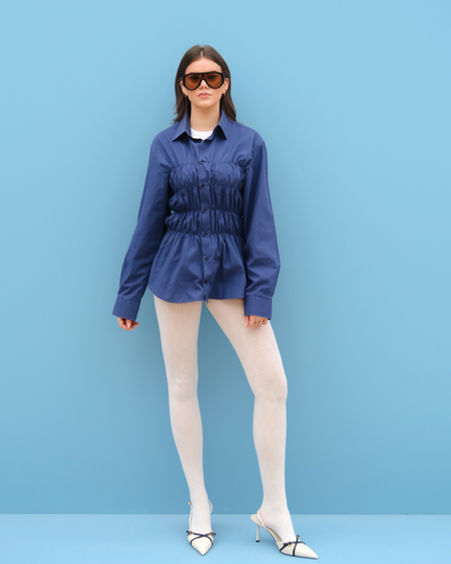 CF Smocked Shirt - True Blue