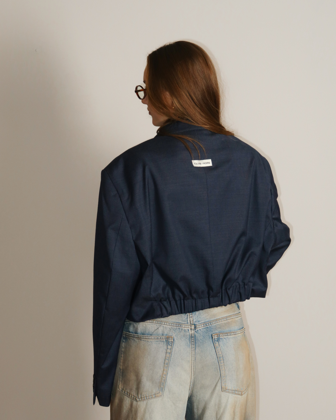 CF Vintage Cropped Blazer - Navy