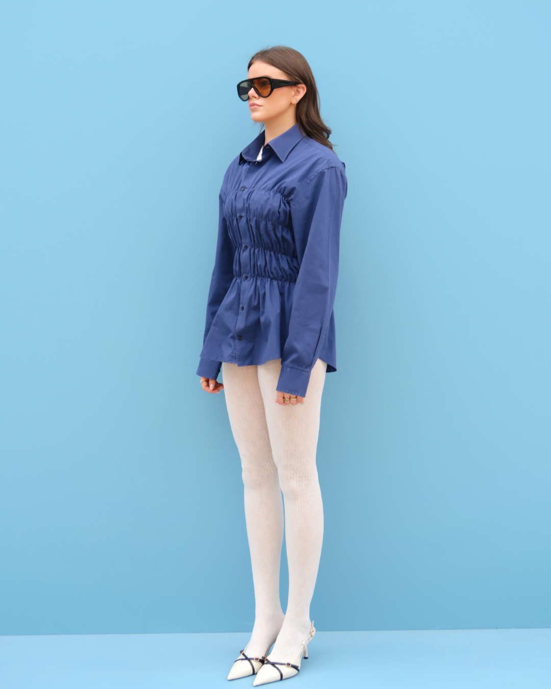 CF Smocked Shirt - True Blue