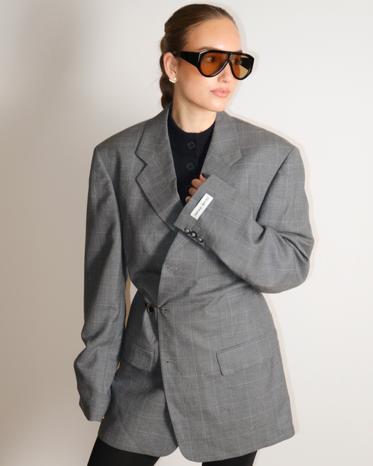 CF Eyelets Waist Blazer - Grey