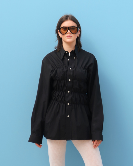 CF Smocked Shirt - Black