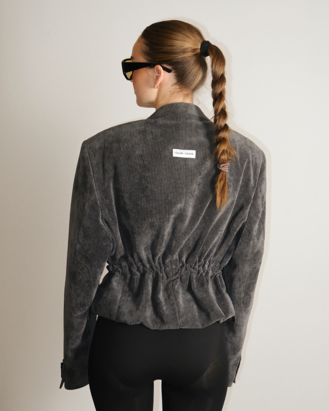 CF Cropped Waist Blazer - Elephant Grey