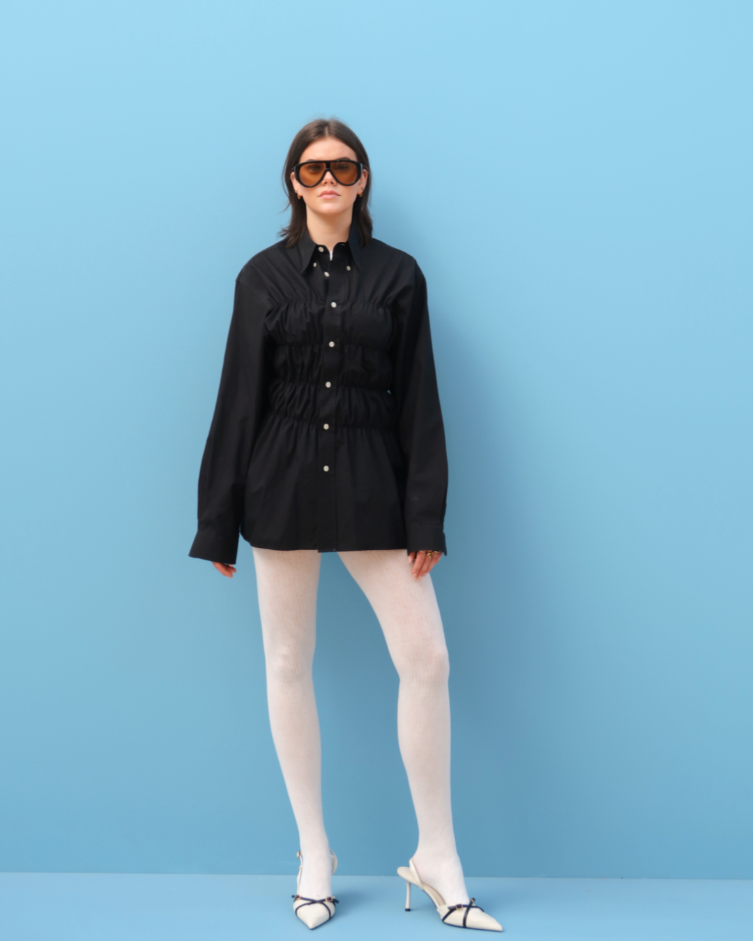 CF Smocked Shirt - Black