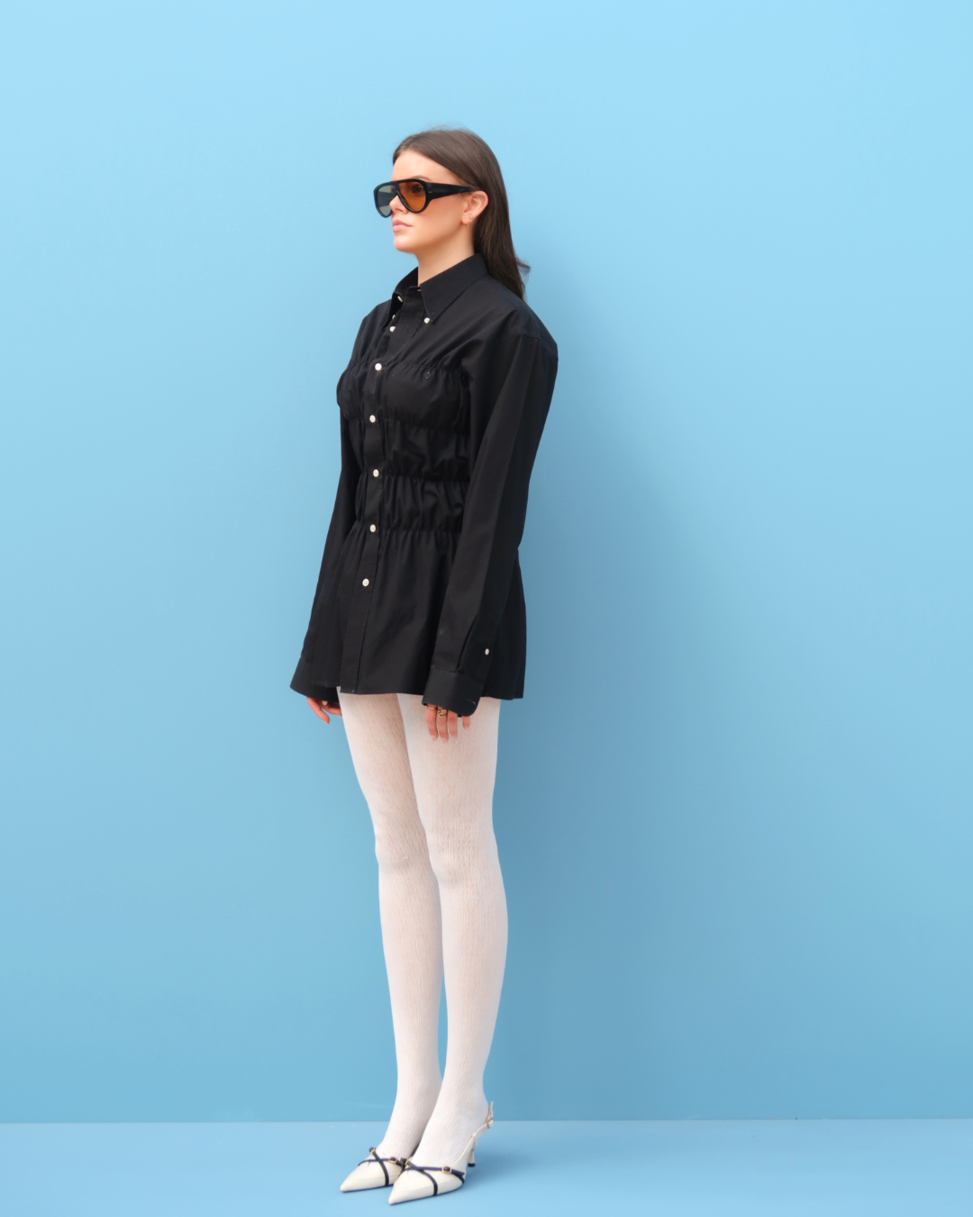 CF Smocked Shirt - Black