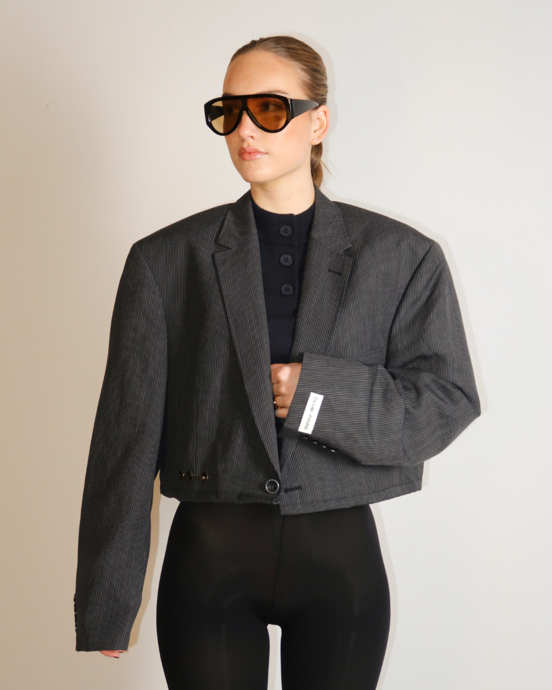 CF Cropped Blazer - Grey