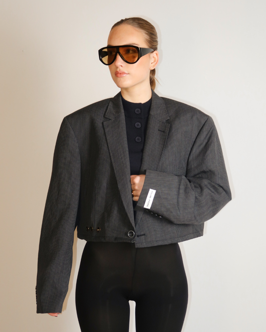 CF Cropped Blazer - Grey