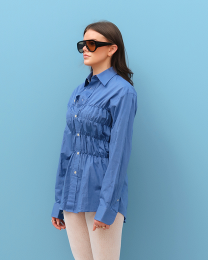 CF Smocked Shirt - Cloud Blue