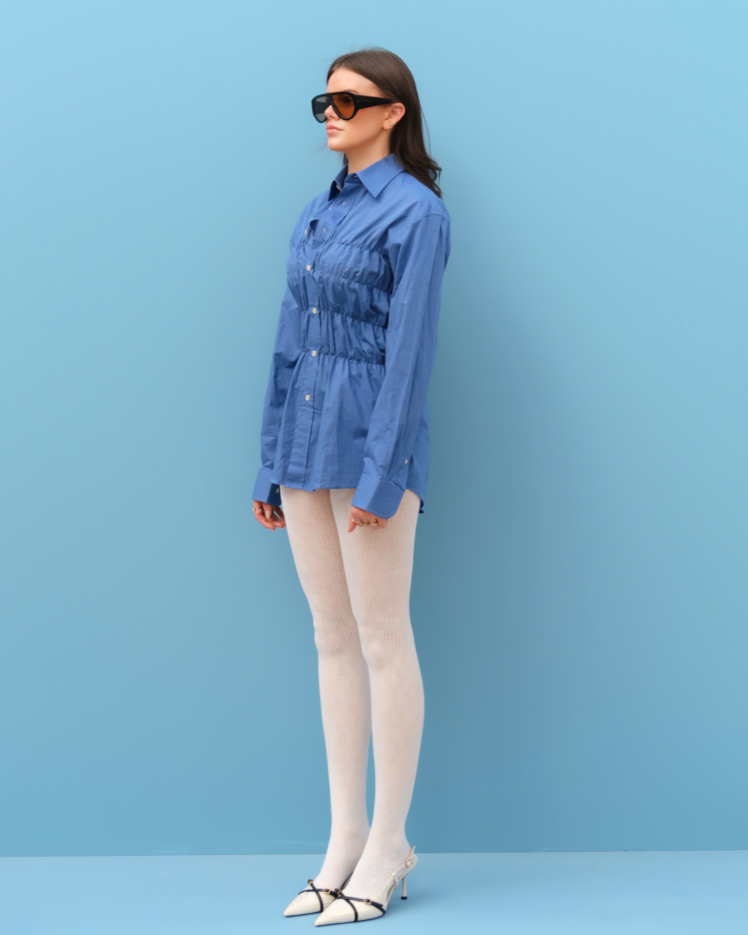 CF Smocked Shirt - Cloud Blue