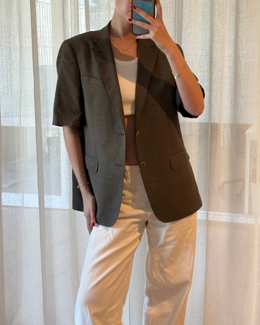 CF SS Blazer - Striped Taupe