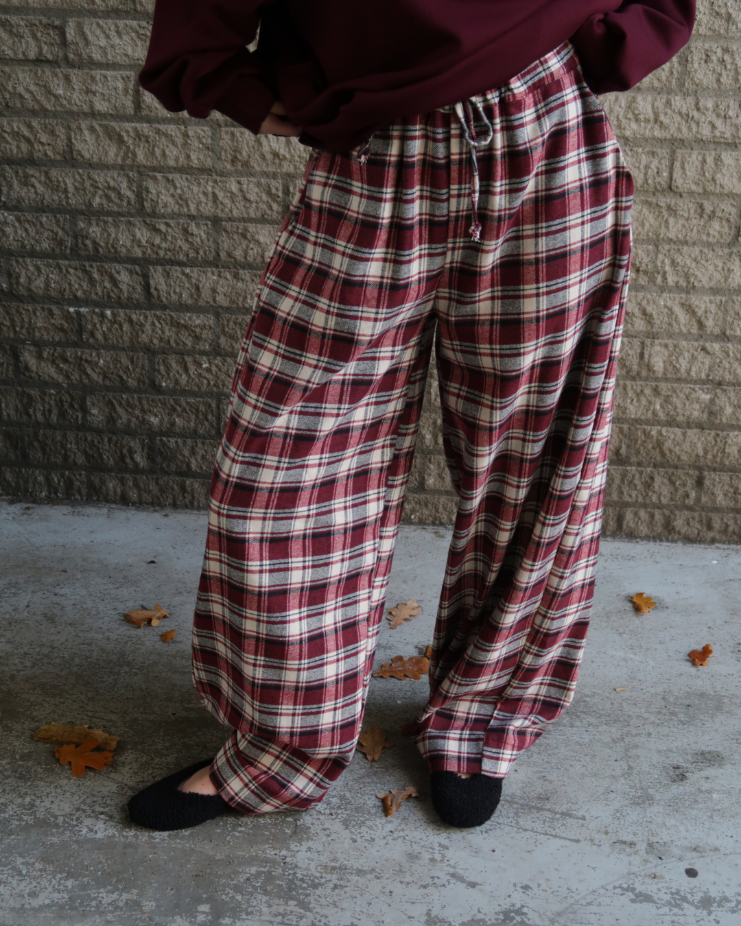 Hugo Plaid Trousers - Aubergine