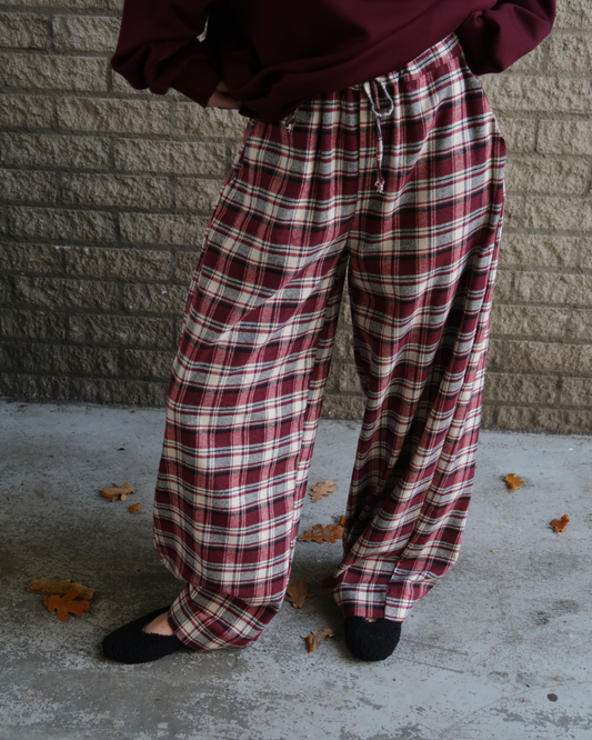 Hugo Plaid Trousers - Aubergine