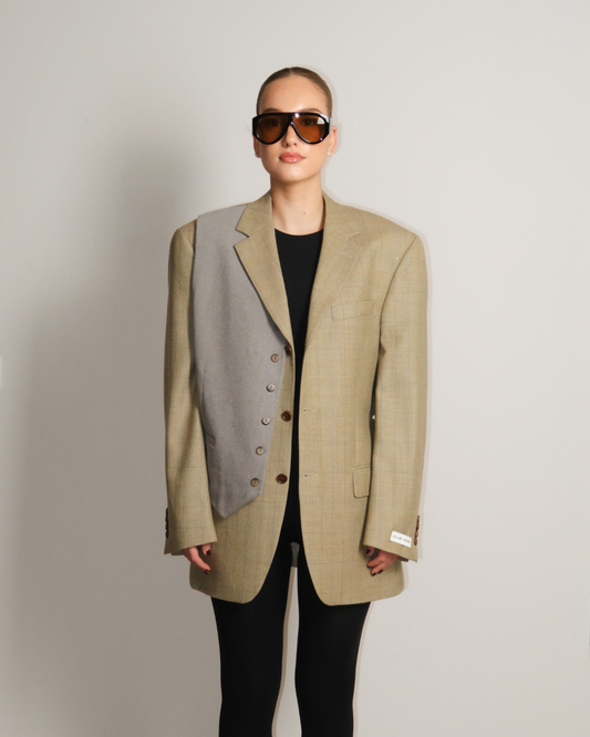 CF Vintage Fold Blazer - Beige Grey