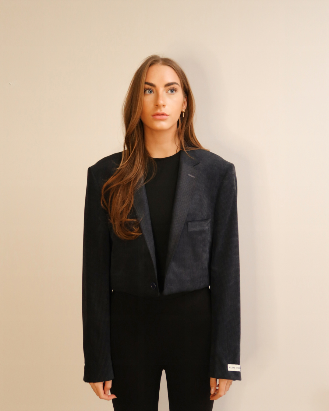 CF Cropped Blazer - Navy
