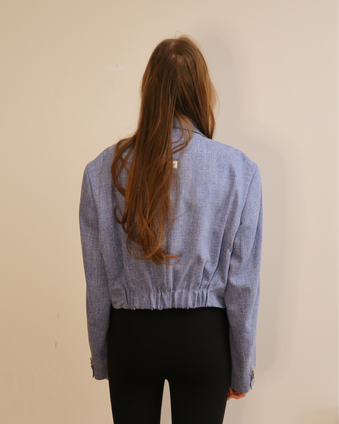 CF Cropped Blazer - Light Blue