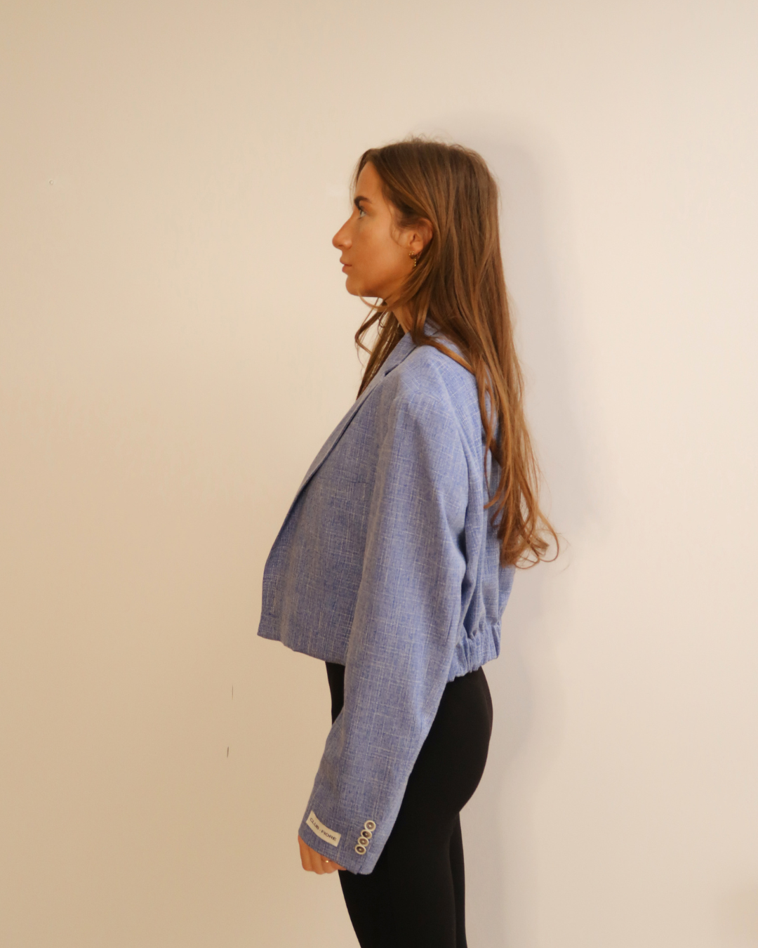 CF Cropped Blazer - Light Blue