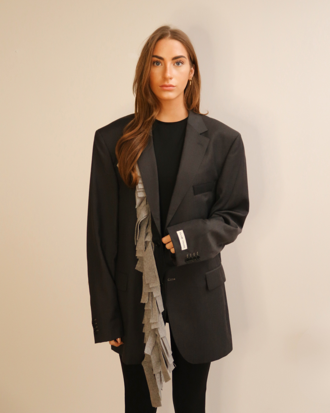 CF Fringe Blazer - Nearly Black