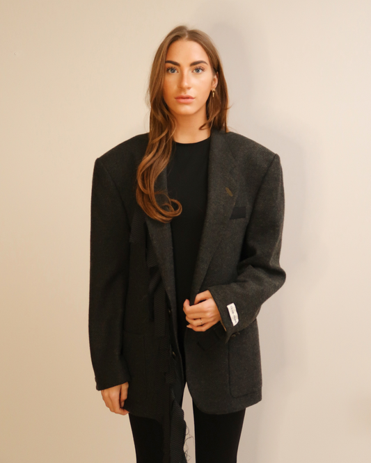 CF Fringe Blazer - Wool Grey