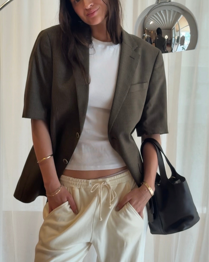 CF SS Blazer - Striped Taupe