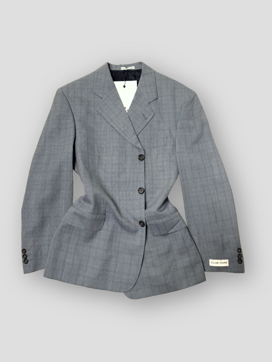 Vintage Adjustable Waist Blazer - Blueish Grey 03
