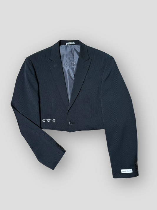Vintage Cropped Blazer - Navy 01