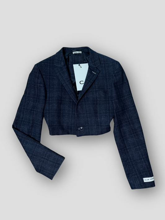 Vintage Cropped Blazer - Navy 10