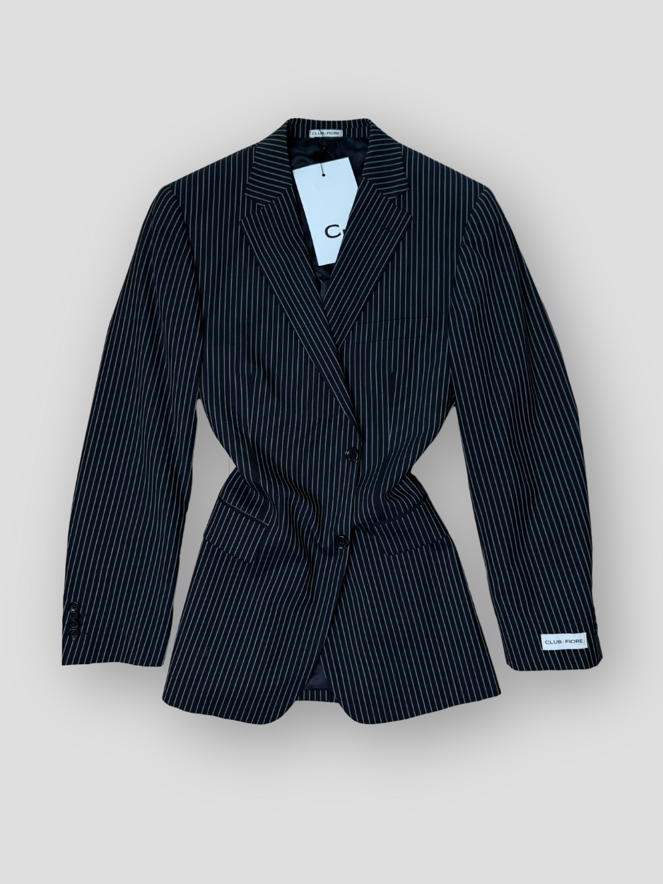 Vintage Adjustable Waist Blazer - Ultra Dark Navy 08
