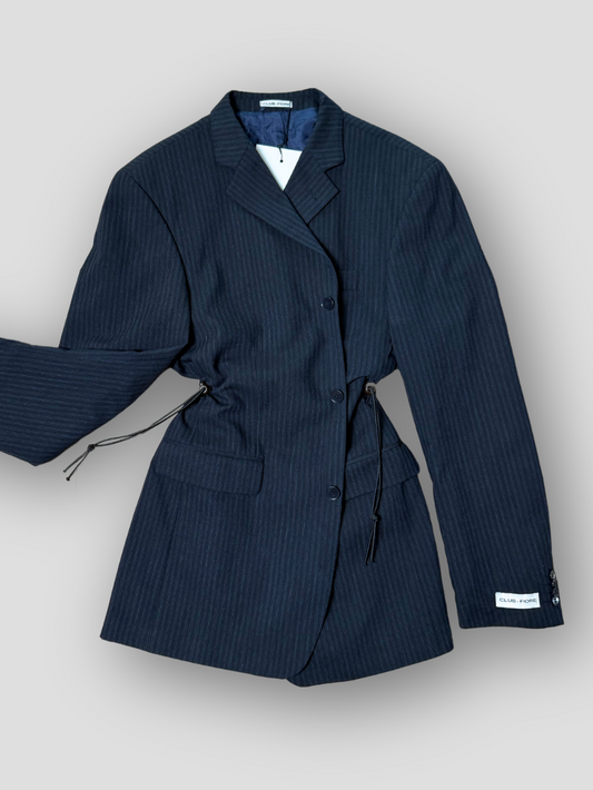 Vintage Adjustable Waist Blazer - Navy 07